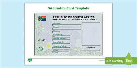 south african identity card template